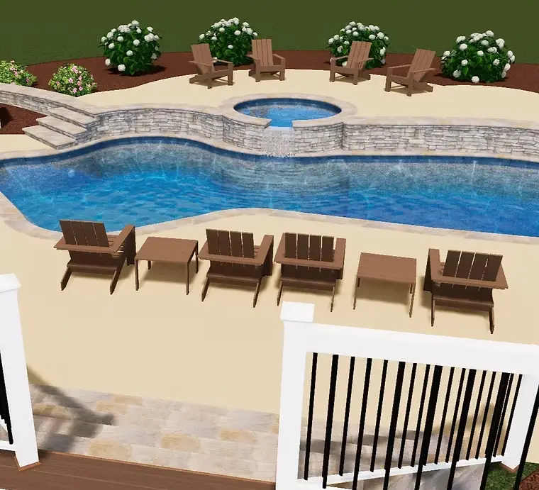pool rendering side view
