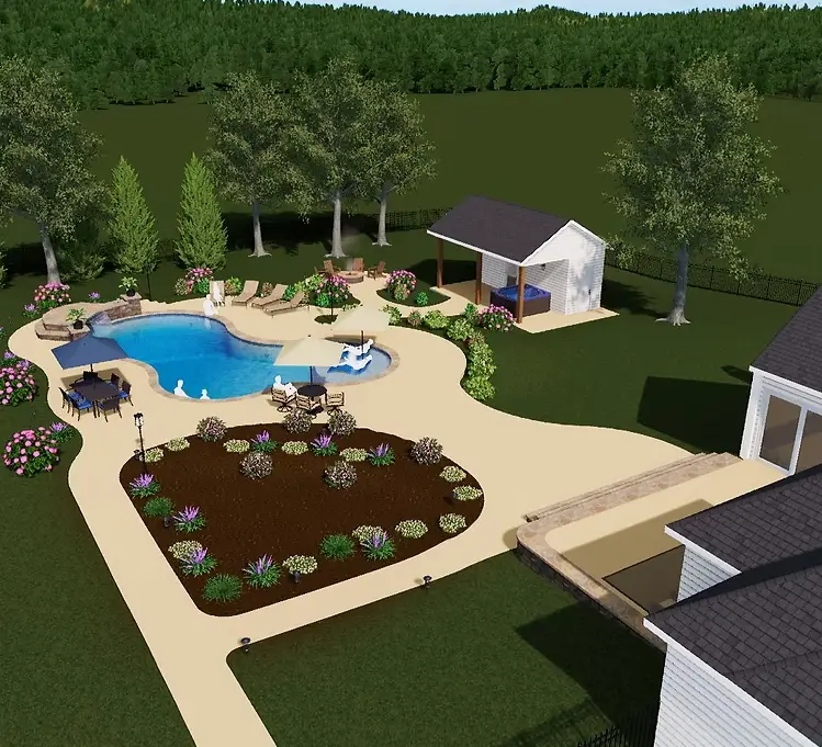 pool rendering full view